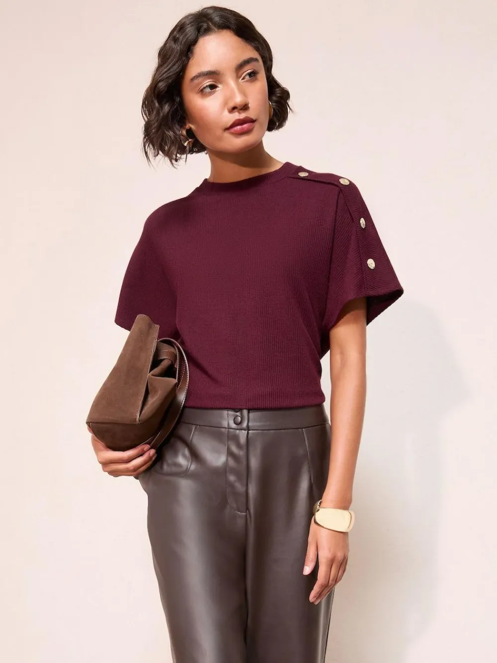 Friends Like These Button Detail Short Sleeve Top^Women Occasionwear