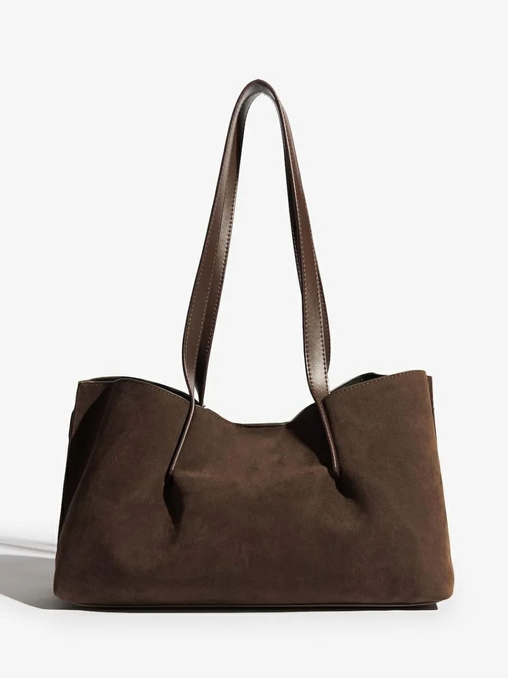 Outlet Friends Like These Chocolate Brown Faux Suede Slouch Tote Bag