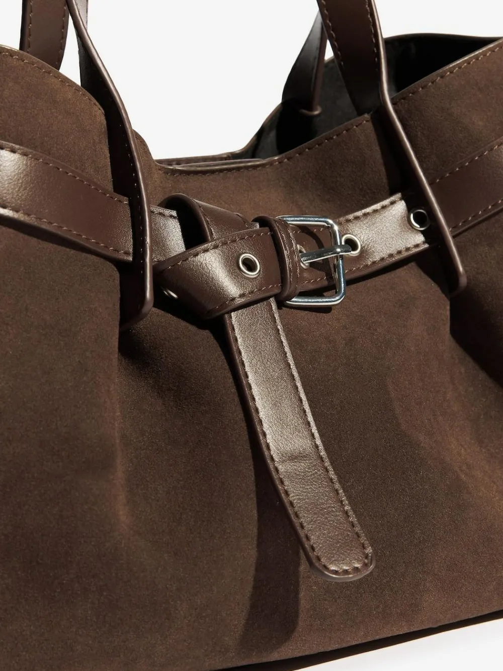 Outlet Friends Like These Chocolate Brown Faux Suede Slouch Tote Bag