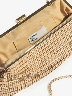 Friends Like These Chain Mail Clutch Gold