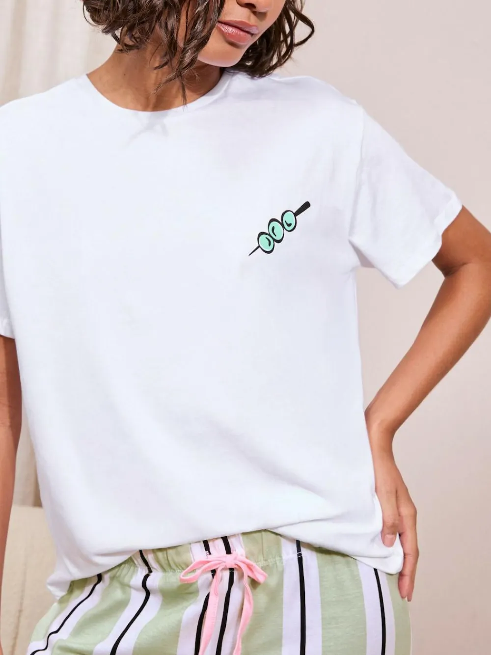 Friends Like These Green Petite Stripe Martini Short Sleeve Pyjamas^Women All Night & Lounge|Pyjamas