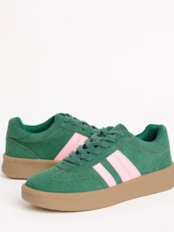 Online Friends Like These Green Standard Fit Lace Up Retro Gumsole Sports Trainers