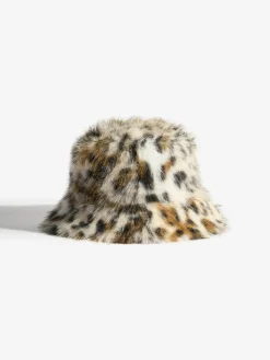 Sale Friends Like These Faux Fur Bucket Hat Leopard Print