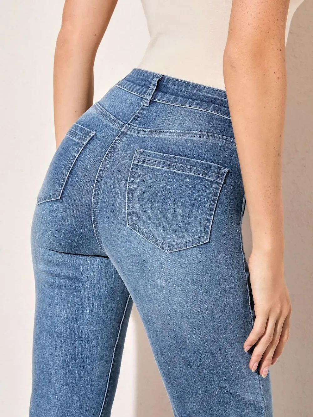 Friends Like These Mid Blue High Waist Pocket Flare Jeans^Women Jeans|Jeans