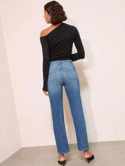 New Friends Like These Ankle Straight Leg Jeans Mid Blue