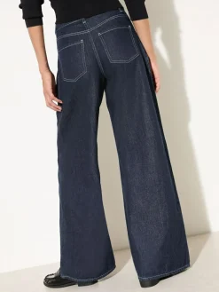 Sale Friends Like These Mid Wash Pleat Relaxed Wide Leg Jeans
