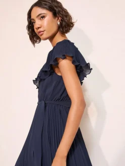 Friends Like These Chiffon Pleated Lace Insert Midi Dress^Women Occasion Dresses|Midi Dresses