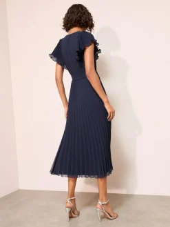 Friends Like These Chiffon Pleated Lace Insert Midi Dress^Women Occasion Dresses|Midi Dresses