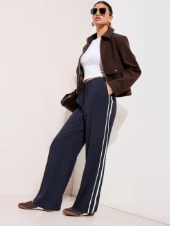 Friends Like These Petite Crochet Trim Wide Leg Trousers^Women Pants