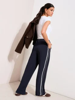 Friends Like These Petite Crochet Trim Wide Leg Trousers^Women Pants
