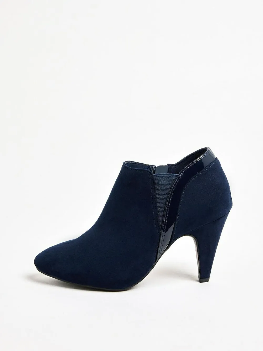 Outlet Friends Like These Standard fit Mid Heel Mix Material Ankle Boots Navy