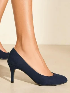 Friends Like These Wide Fit Low Stiletto Heel Round Toe Faux Suede Court Shoes^Women Wide Fit & Extra Wide Fit|Heels