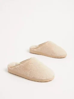 Friends Like These Supersoft Embroidered Tape Faux Fur Nightwear Mule Slippers^Women Slippers