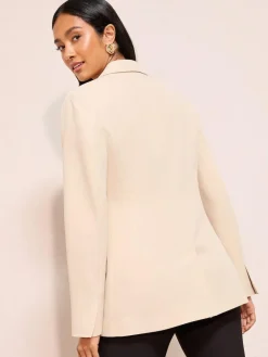 Discount Friends Like These Cinched Waist Blazer Neutral