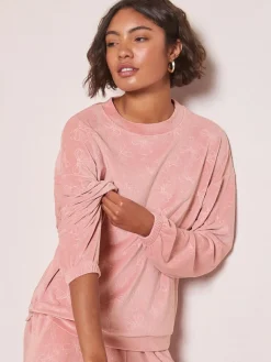Outlet Friends Like These Pink Bow Embossed Long Sleeve Pyjamas