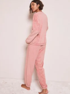 Outlet Friends Like These Pink Bow Embossed Long Sleeve Pyjamas