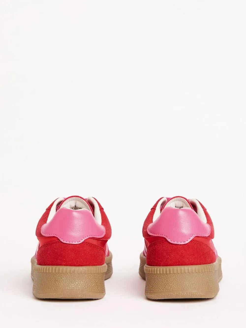 Discount Friends Like These Red Pink Standard Fit Lace Up Retro Gumsole Sports Trainers