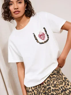 Friends Like These White Amour Leopard Short Sleeve Pyjamas^Women Pyjamas|All Night & Lounge