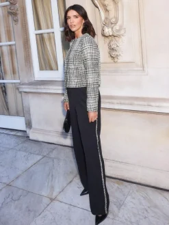 New Friends Like These X Lucy Mecklenburgh Boucle Trophy Jacket Black/White