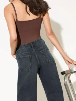 Outlet Friends Like These X Lucy Mecklenburgh Blue Black Denim Everyday Wide Leg Jeans