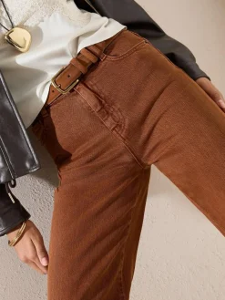 Online Friends Like These X Lucy Mecklenburgh Tobacco Brown Everyday Wide Leg Jeans