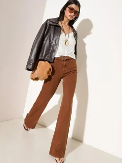 Online Friends Like These X Lucy Mecklenburgh Tobacco Brown Everyday Wide Leg Jeans