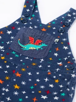 Frugi Blue Durgan Printed Dungaree^BOY Rompers & Overalls|Dungarees