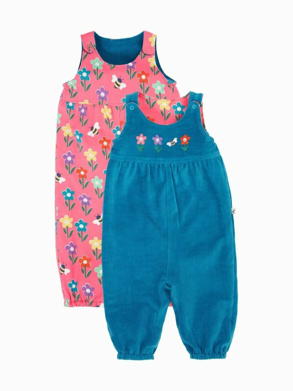 Frugi Blue Helen Reversible Dungarees^ Rompers & Overalls|Jumpsuits & Playsuits