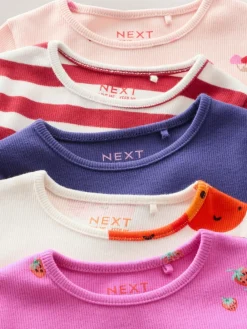 Discount Next Fruit Long Sleeve Rib Tops 5 Pack (3mths-7yrs)