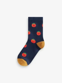 Next Fruit Vegetable Prints Character Cotton Rich Socks 5 Pack^BOY Socks & Tights|Socks & Tights