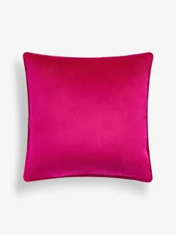 Next Fuchsia Pink 43 x 43cm Matte Velvet Cushion^ Cushions & Throws