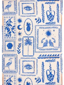 Furn Blue Frieze Abstract Outdoor/Indoor Washable Rug^ Rugs & Runners