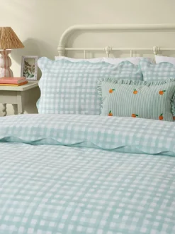 Furn Blue Scalloped Edge Gingham Duvet Set^ Bedsets & Duvet Covers|Branded Bedlinen