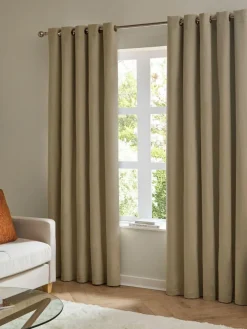 Furn Mocha The Ultimate Velvet 100% Blackout Eyelet Blackout Curtains^ Curtains & Blinds