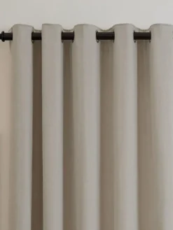 Furn Natural Soft Chenille 100% Blackout Eyelet Curtains^ Curtains & Blinds