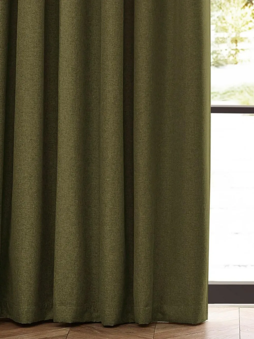Furn . Olive Dawn 100% Blackout Thermal Pencil Pleat Curtains^ Curtains & Blinds
