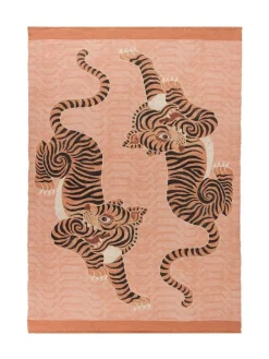 Best Furn . Orange Tibetan Tiger Animal Washable Outdoor/Indoor Rug