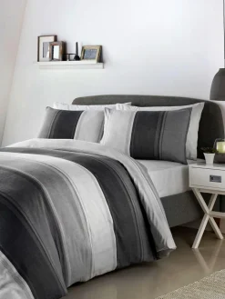 Hot Fusion Betley Duvet Cover and Pillowcase Set Grey