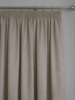 Fusion Natural Galaxy Room Darkening Woven Pair of Pencil Pleat Curtains^ Curtains & Blinds