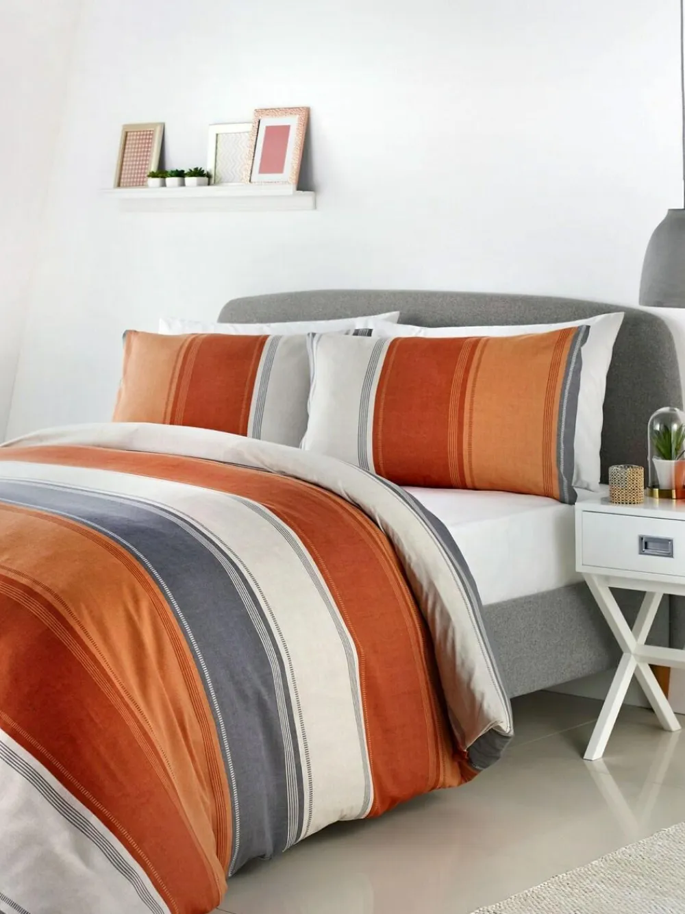 Fusion Betley Duvet Cover and Pillowcase Set Orange