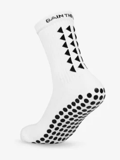 New Gain the Edge White/Black Midcalf Football Grip 3.0 Socks