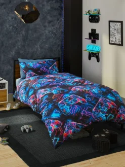 Discount Next Glow In The Dark Gamer Duvet Cover and Pillowcase Set
