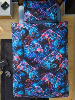 Discount Next Glow In The Dark Gamer Duvet Cover and Pillowcase Set