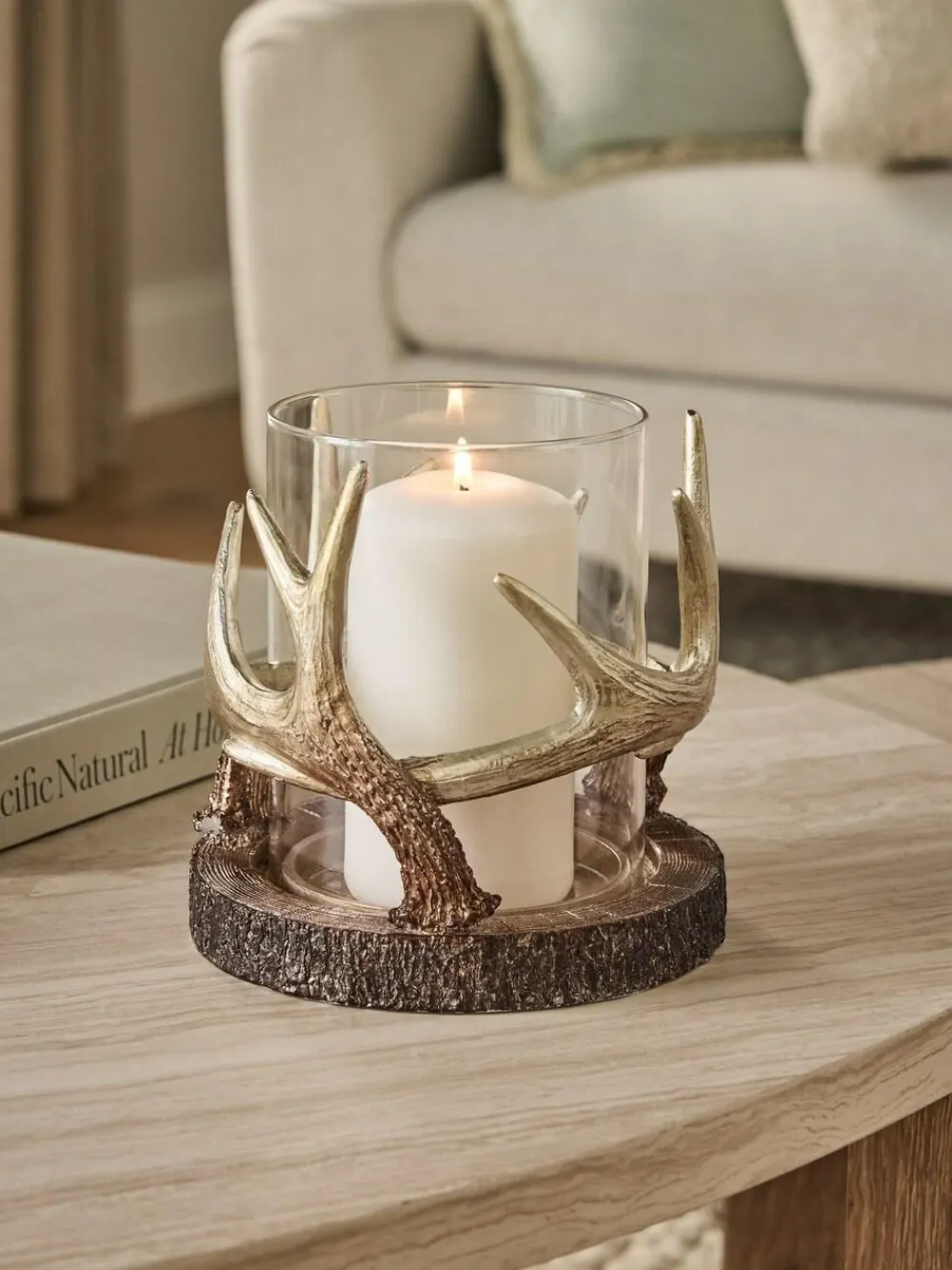 Outlet Next Gold Antler Candle Holder Hurricane
