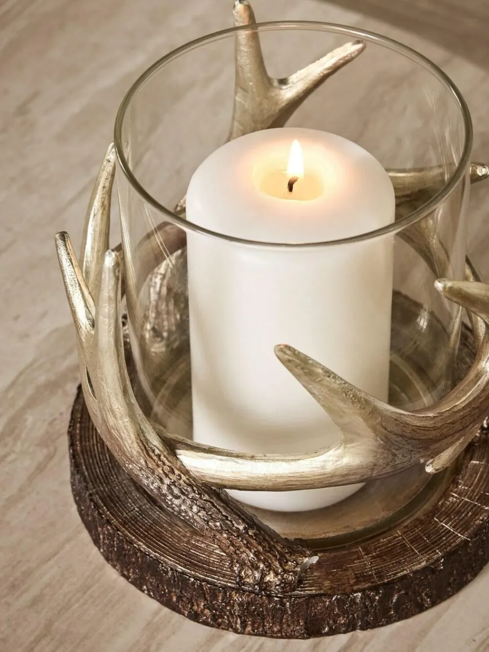 Outlet Next Gold Antler Candle Holder Hurricane