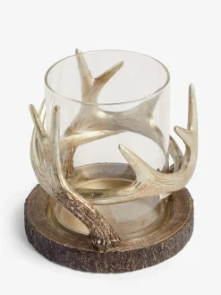 Outlet Next Gold Antler Candle Holder Hurricane