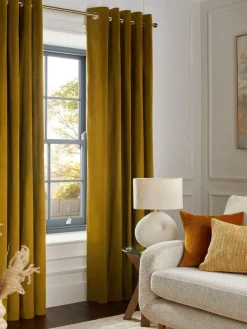 Next Gold Dark Matte Velvet Blackout/Thermal Curtains^ Curtains & Blinds