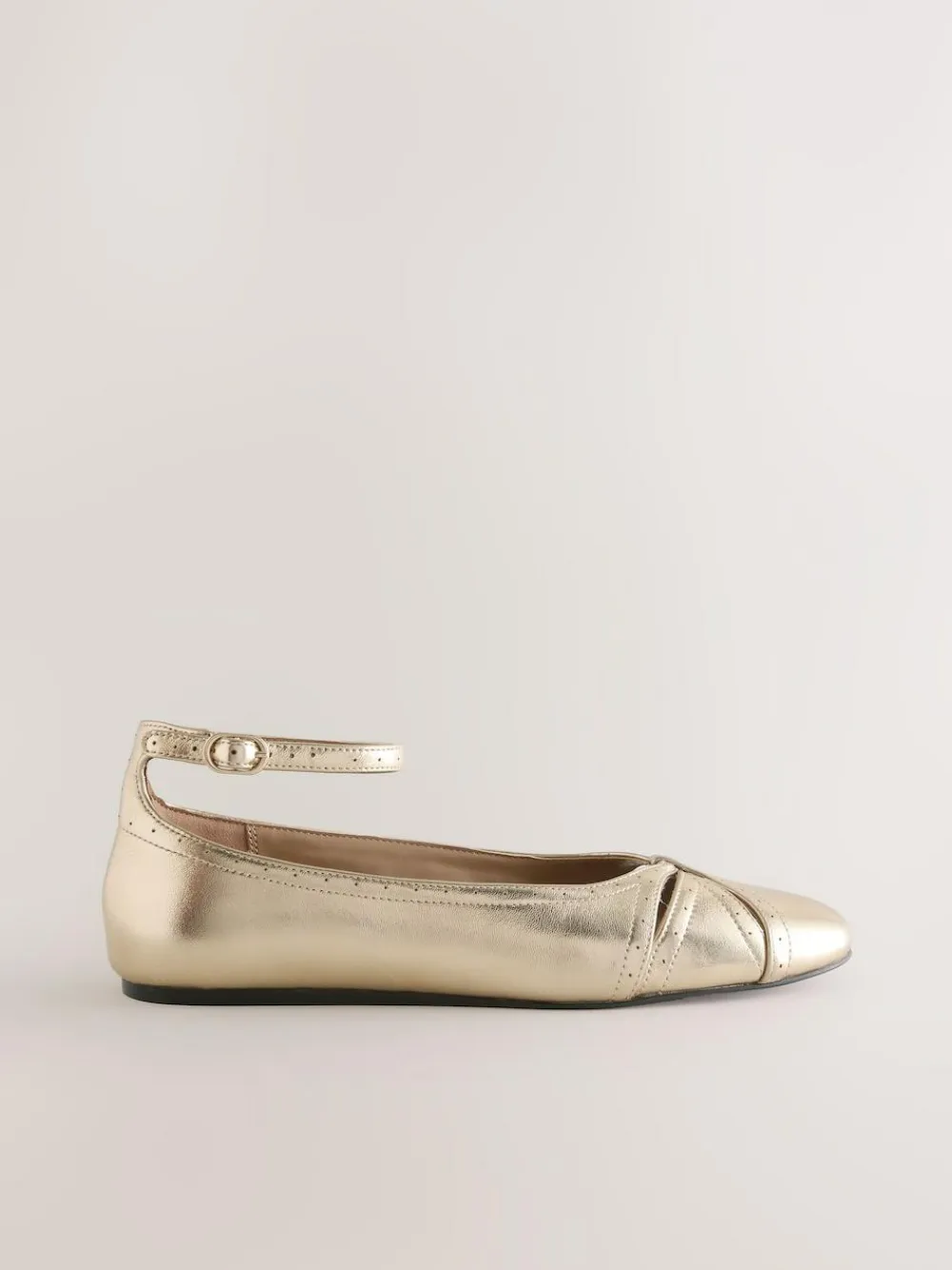 Next Forever Comfort® Leather Ballet Flats With Ankle Strap^Women Flats