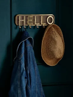 Next Gold Hello Key Hooks^ Storage & Organisation