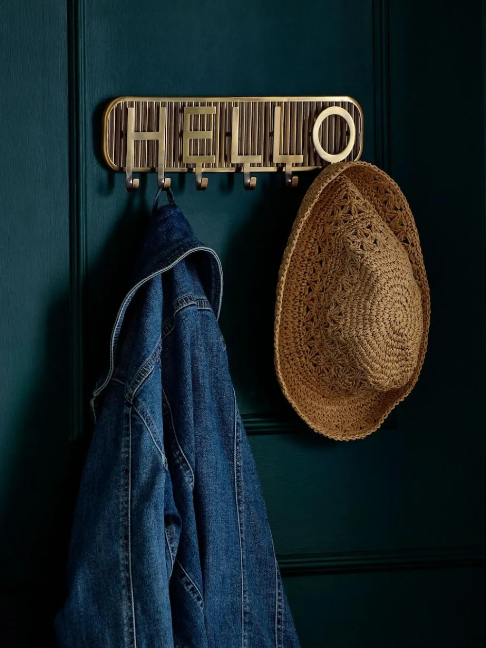 Next Gold Hello Key Hooks^ Storage & Organisation